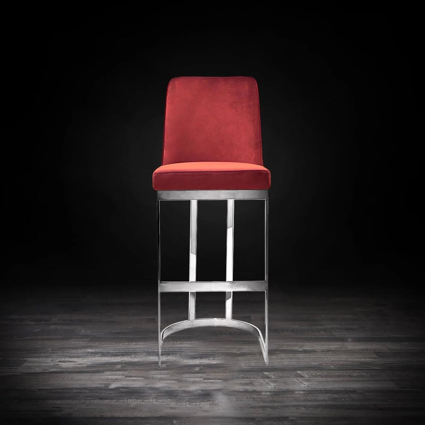 Mariella Bar Stool – Polished Silver