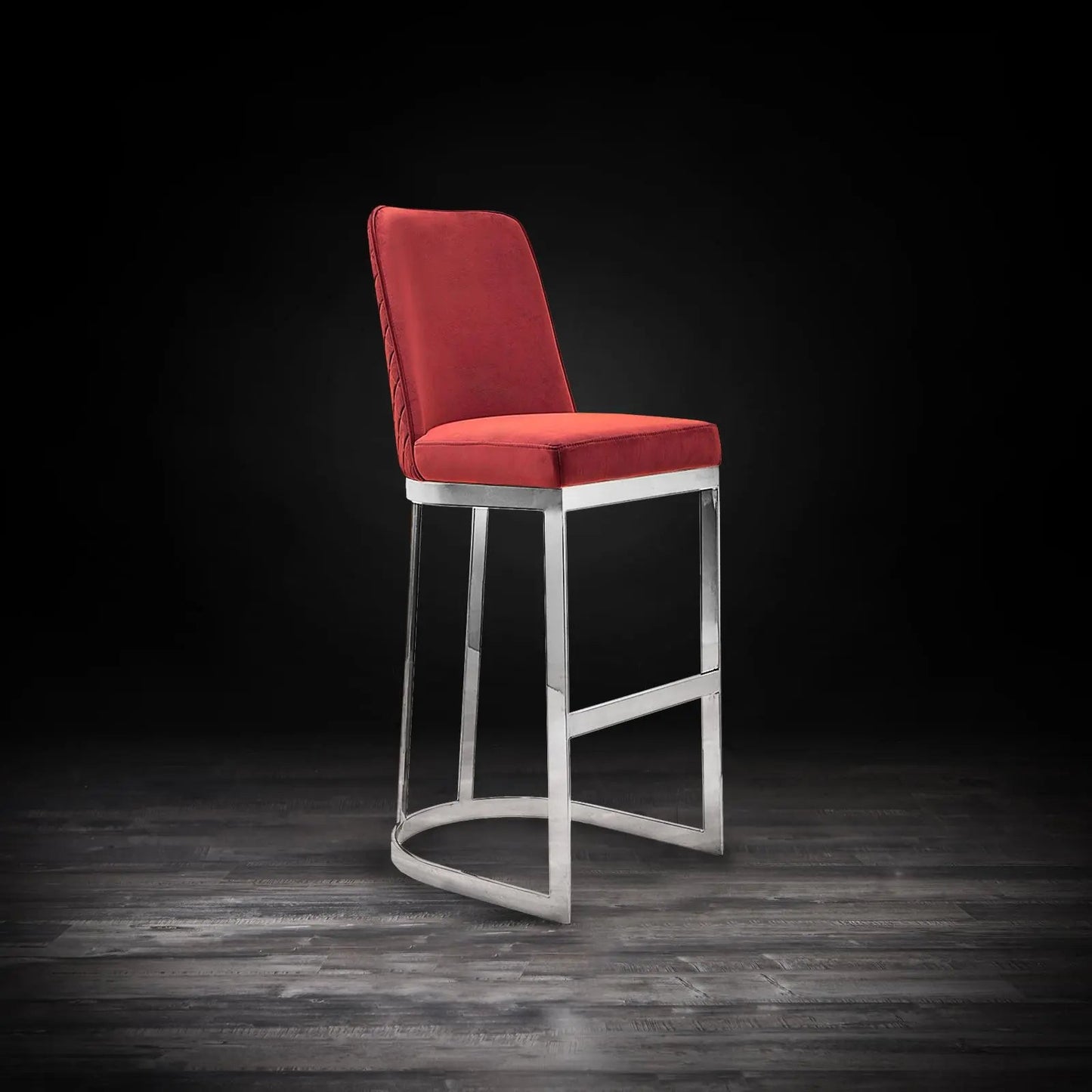 Mariella Bar Stool – Polished Silver