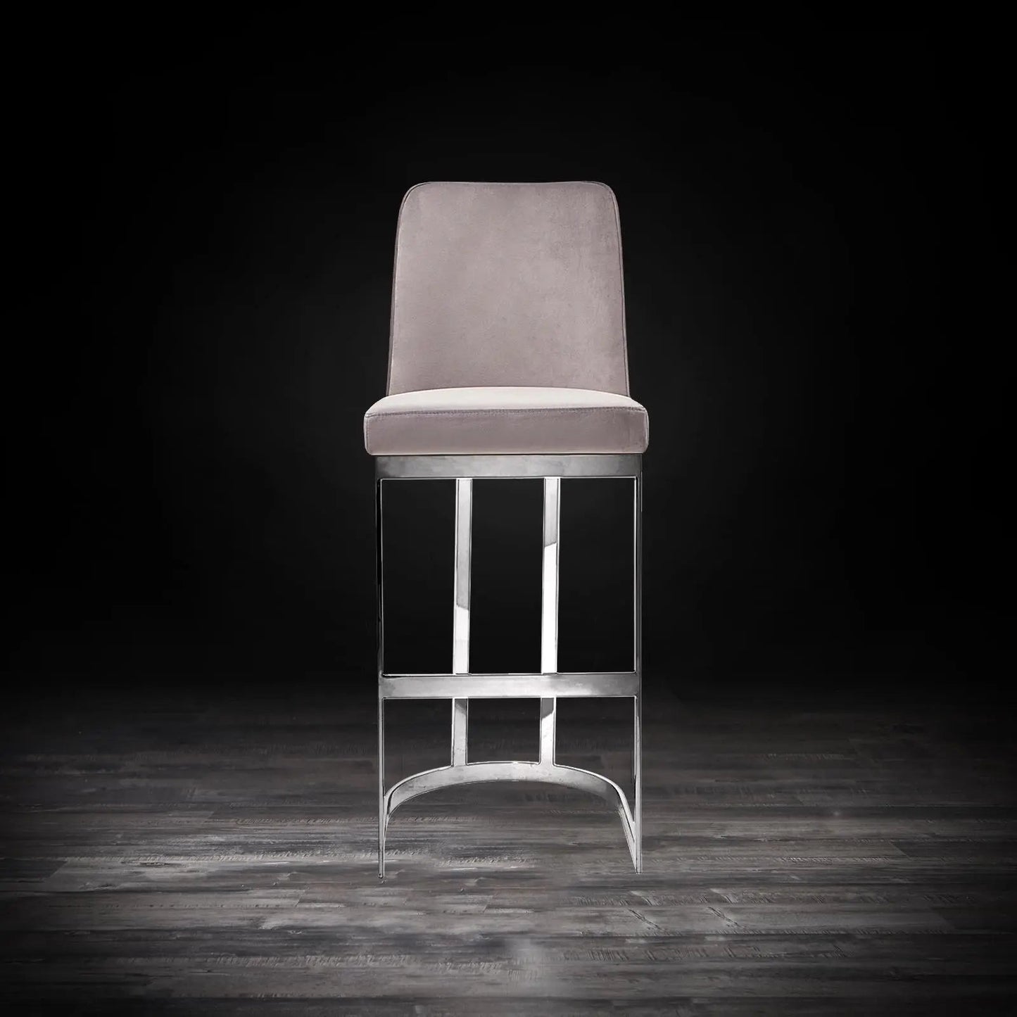 Mariella Bar Stool – Polished Silver