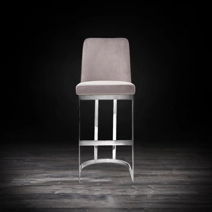 Mariella Bar Stool – Polished Silver