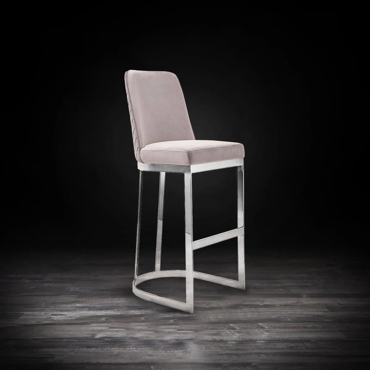Mariella Bar Stool – Polished Silver