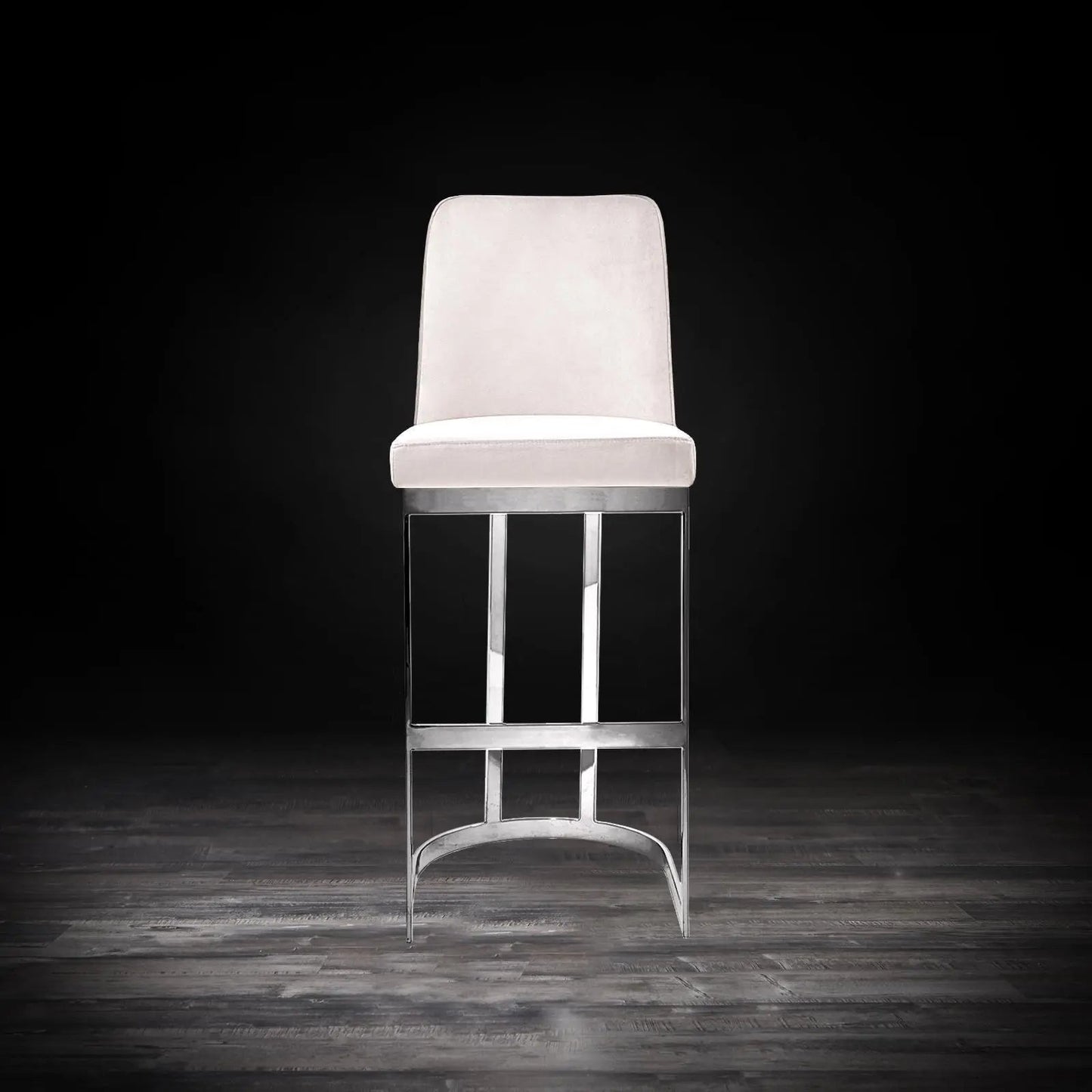 Mariella Bar Stool – Polished Silver