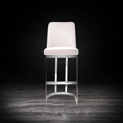 Mariella Bar Stool – Polished Silver