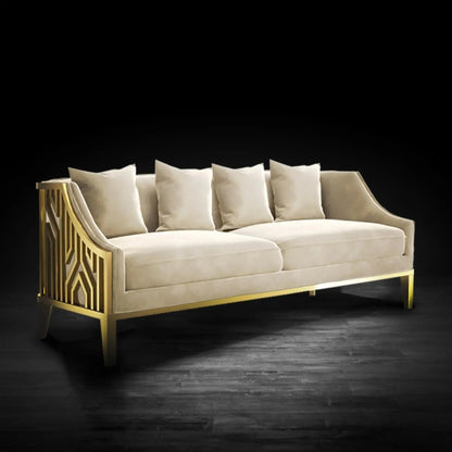 Marilyn Titanium Gold Sofa Set – Beige