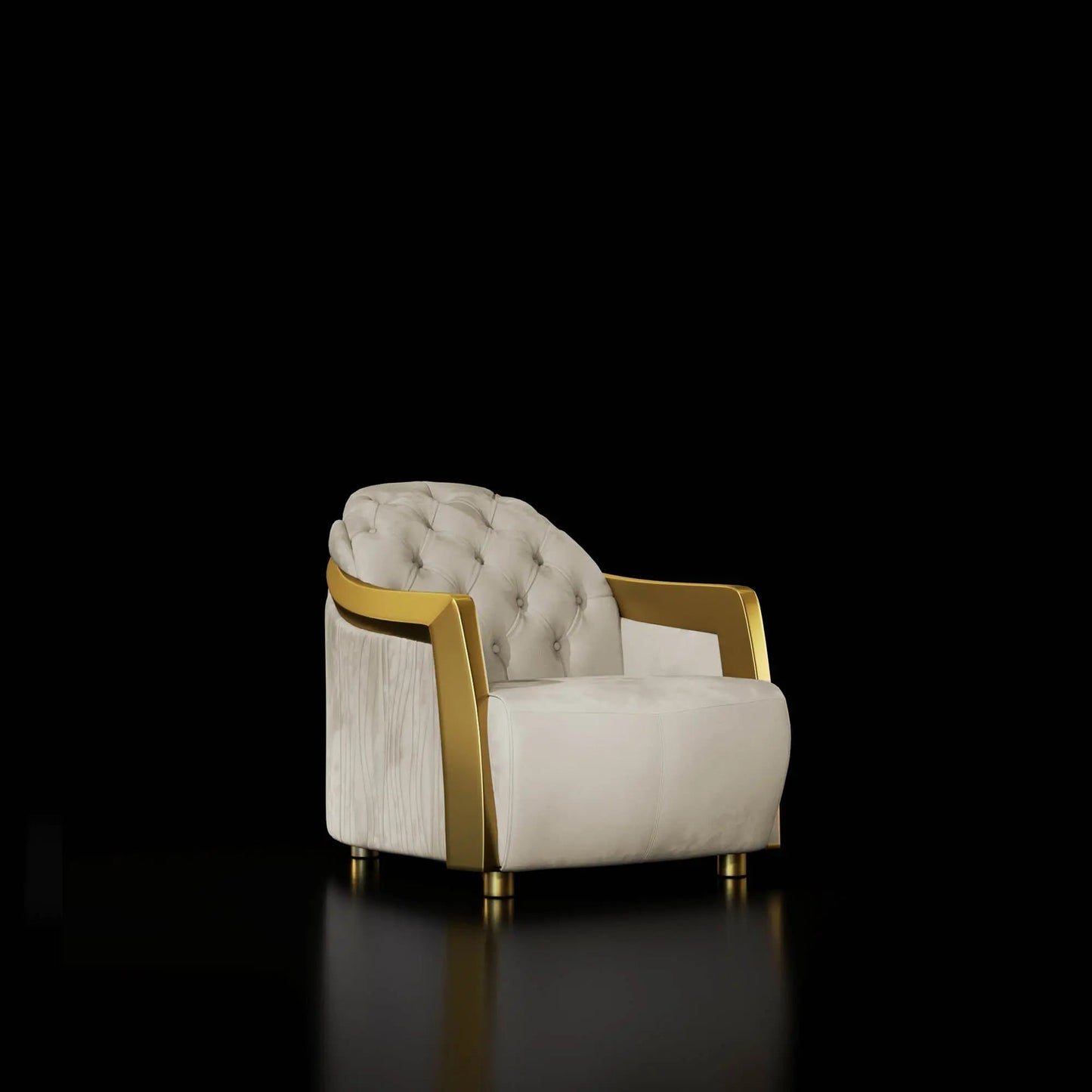Massimo Lux Brushed Titanium Gold Chair Beige