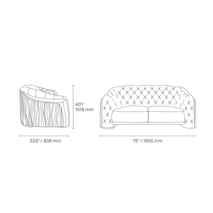 Massimo Lux Sofa Set with Brushed Titanium Gold – Taupe