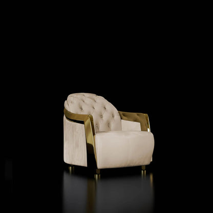 Massimo Lux Titanium Gold Chair Beige