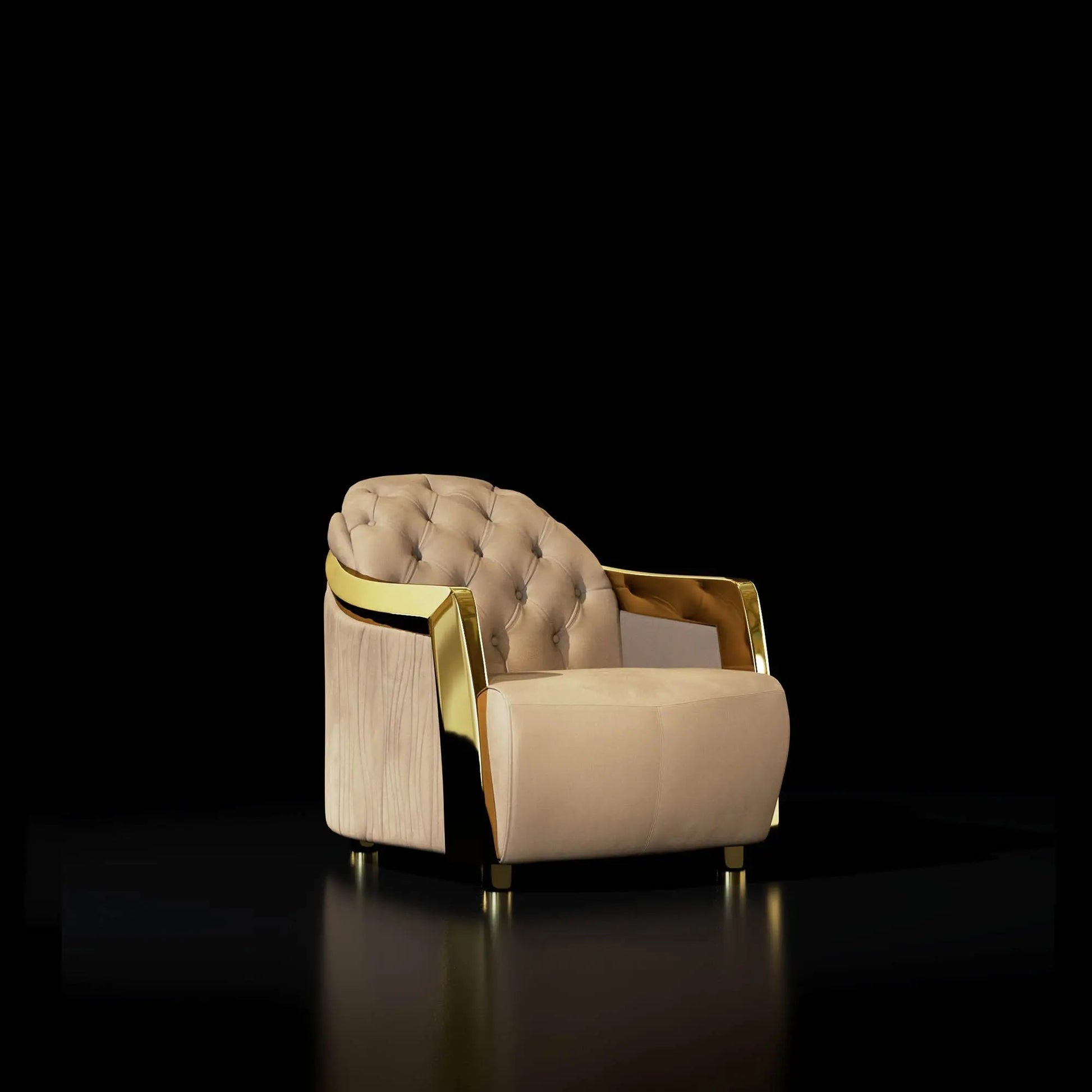 Massimo Lux Titanium Gold Chair Taupe