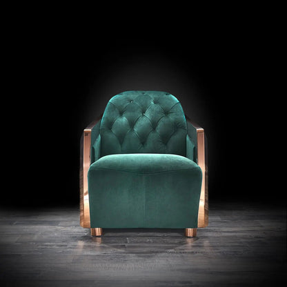 Massimo Rose Gold Premium Sofa Set in Dark Green