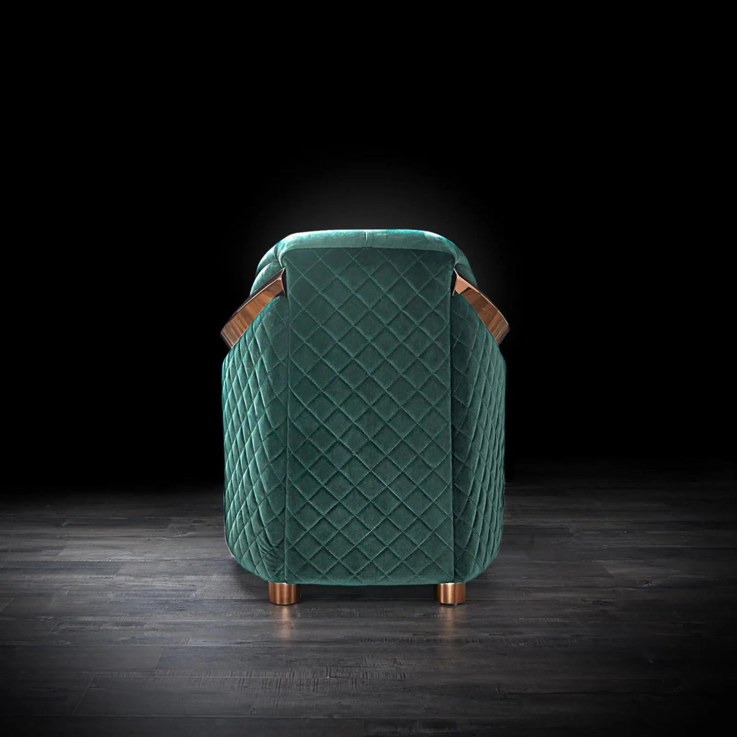 Massimo Rose Gold Premium Sofa Set in Dark Green