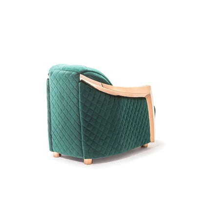 Massimo Rose Gold Premium Sofa Set in Dark Green