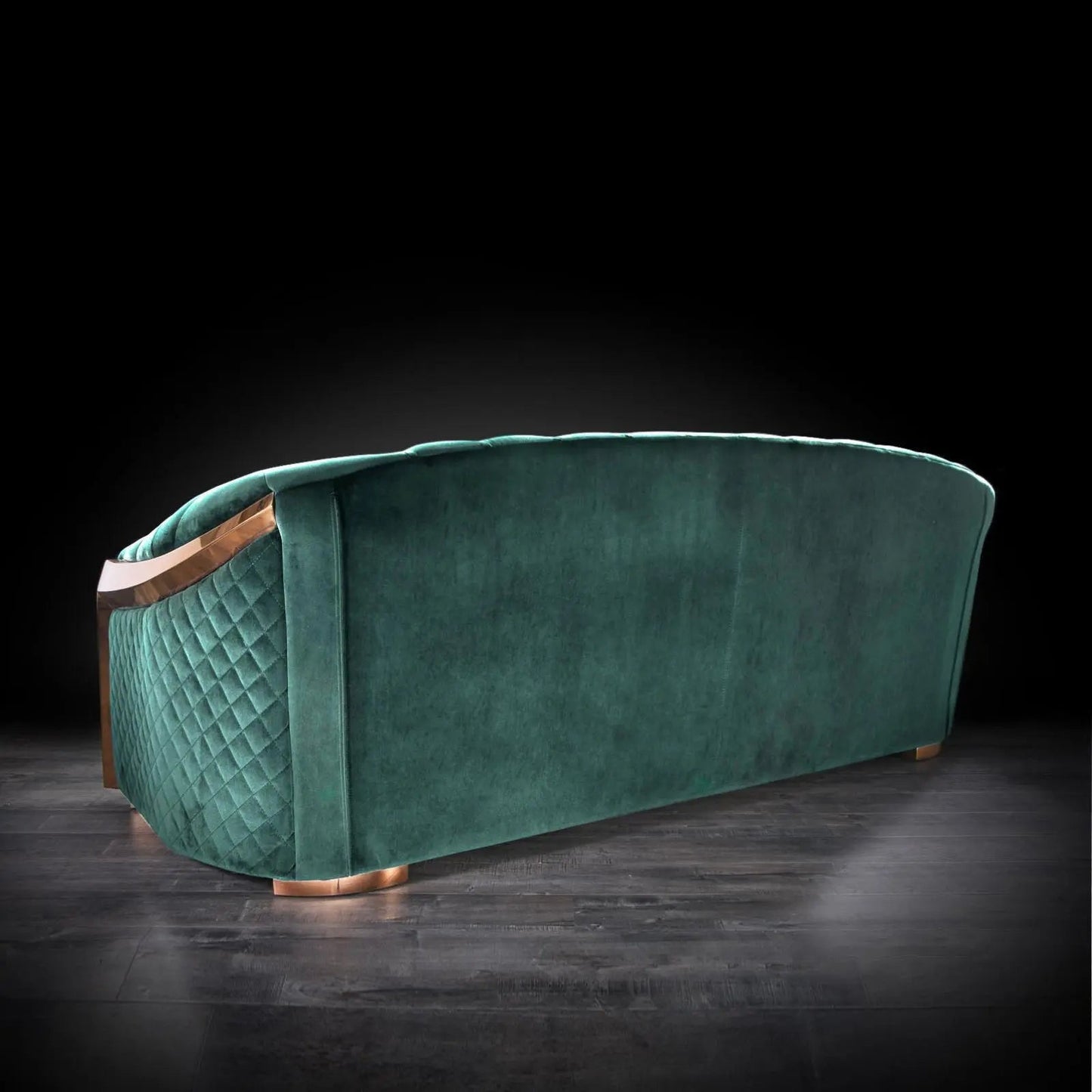 Massimo Rose Gold Premium Sofa Set in Dark Green