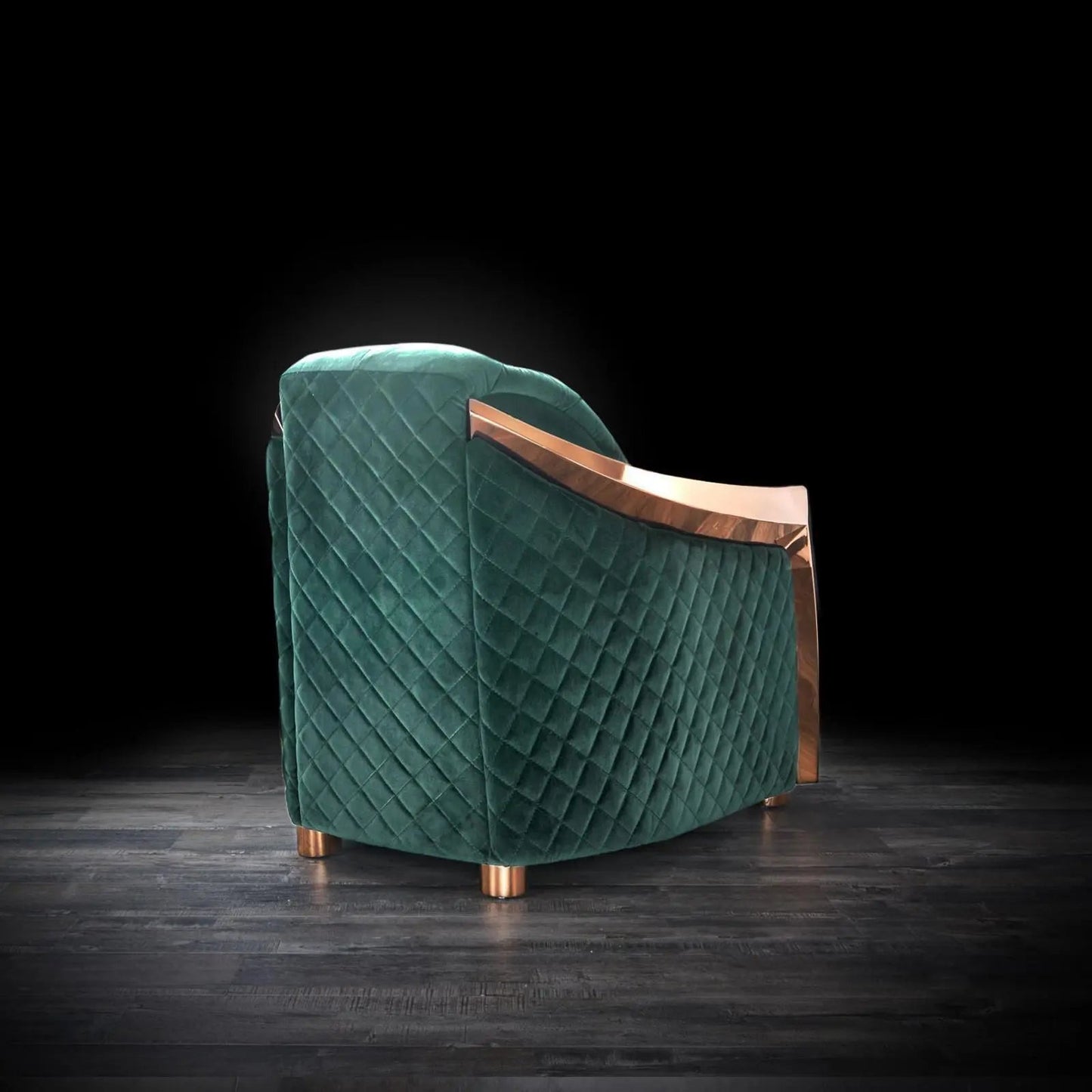 Massimo Rose Gold Premium Sofa Set in Dark Green