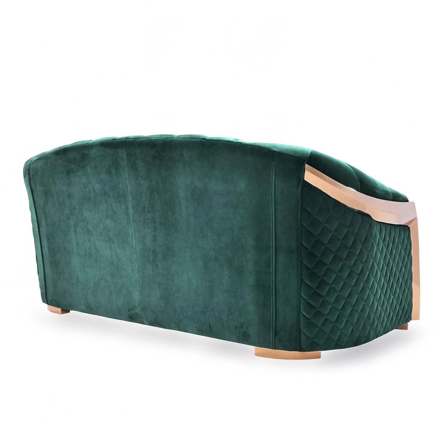 Massimo Rose Gold Premium Sofa Set in Dark Green