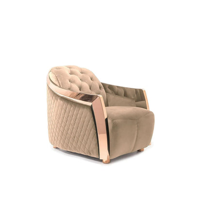 Massimo Rose Gold Premium Sofa Set in Taupe