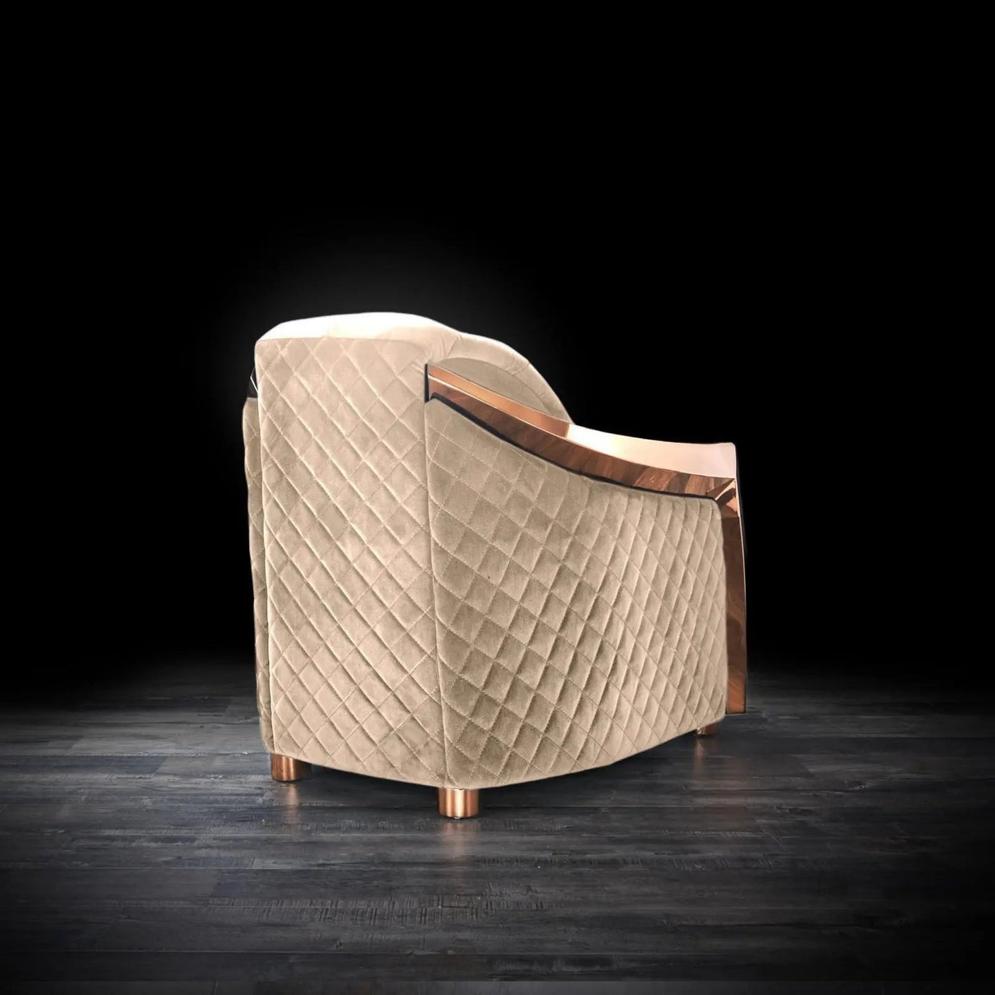 Massimo Rose Gold Premium Sofa Set in Taupe