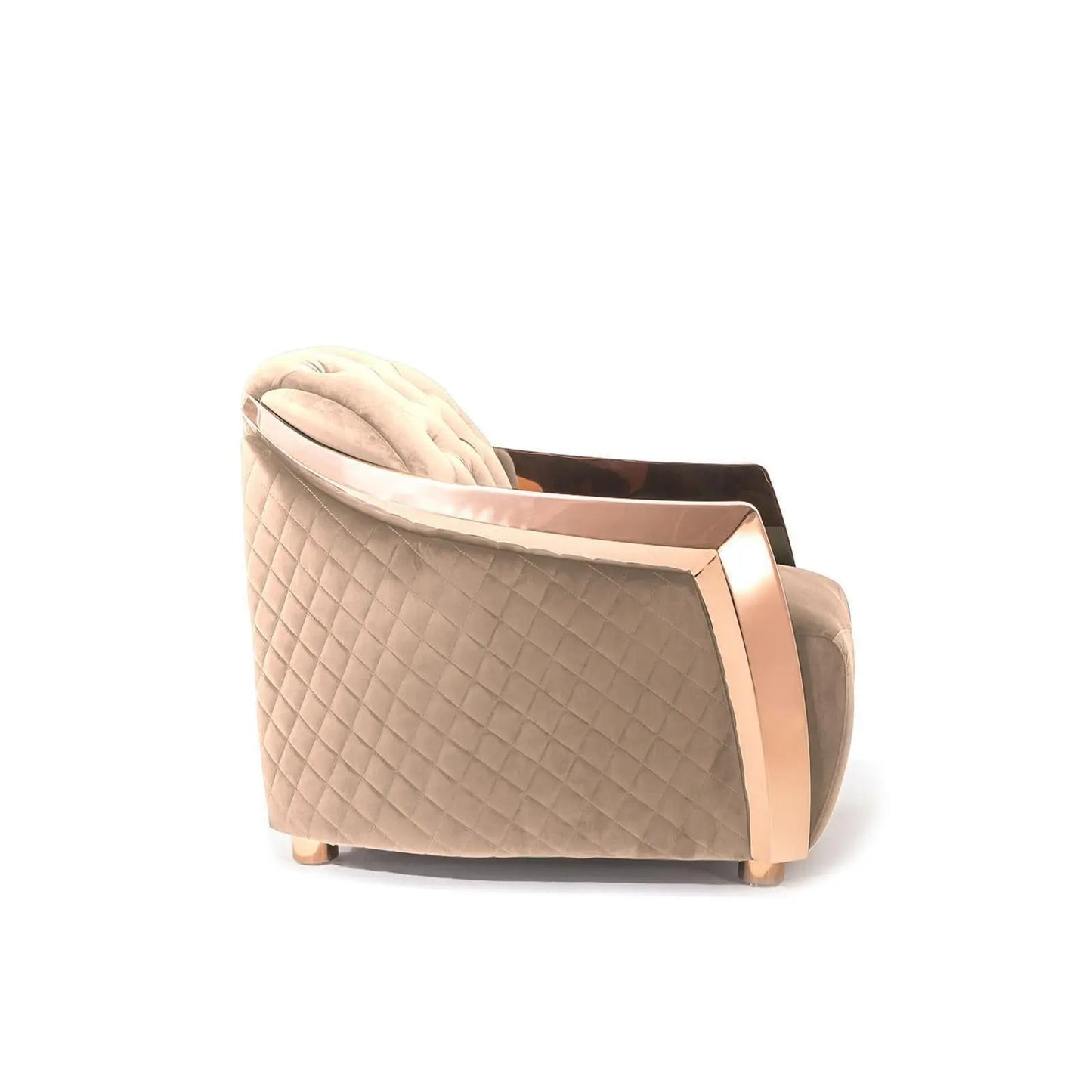 Massimo Rose Gold Premium Sofa Set in Taupe