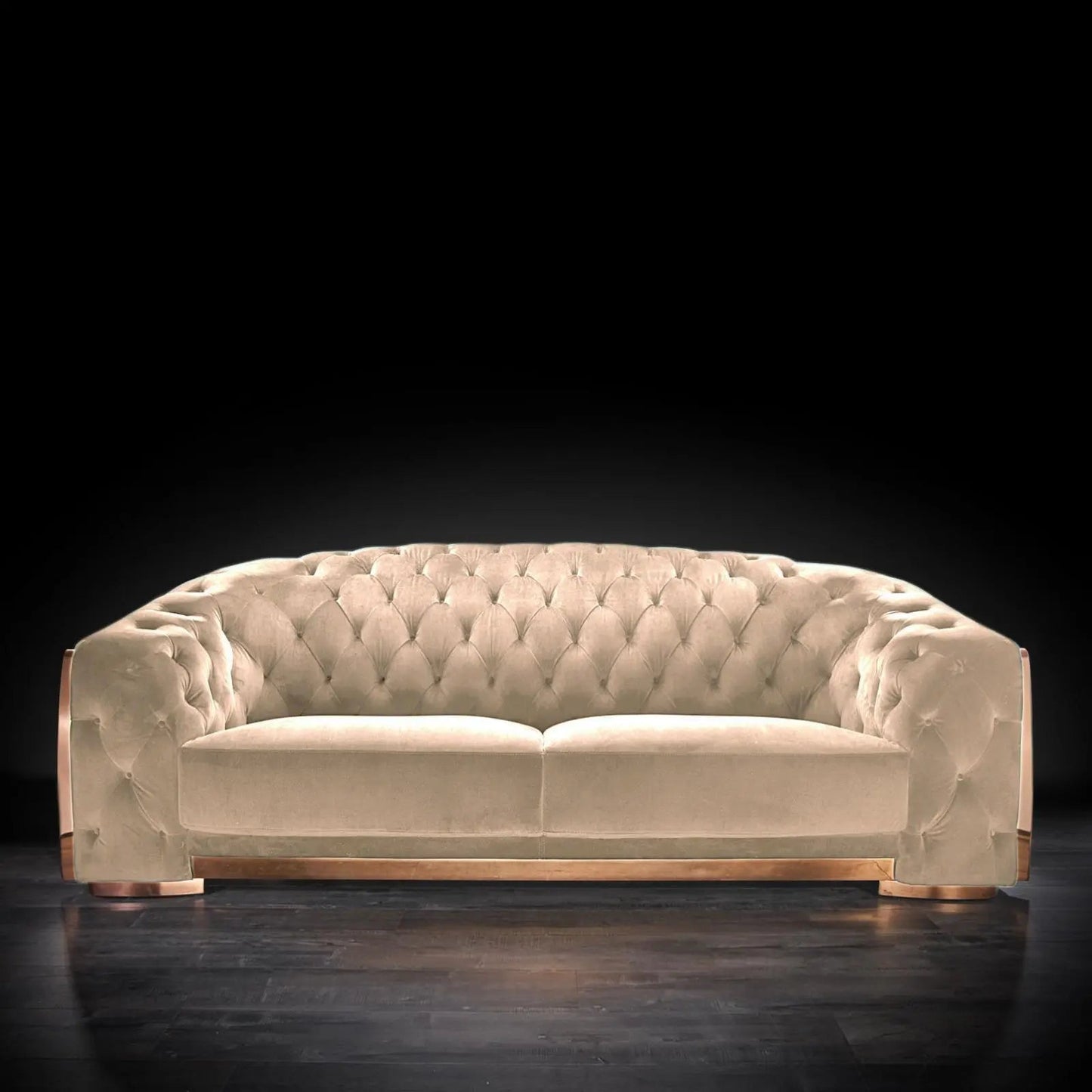 Massimo Rose Gold Premium Sofa Set in Taupe