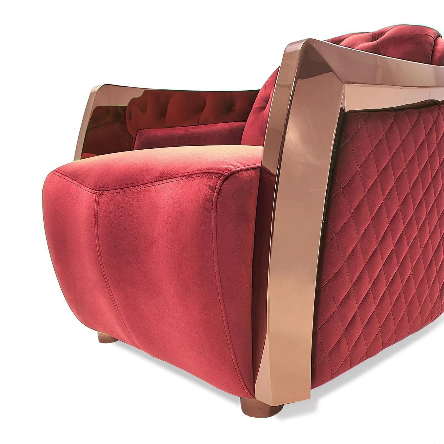 Massimo Rose Gold Sofa Set – Burgundy