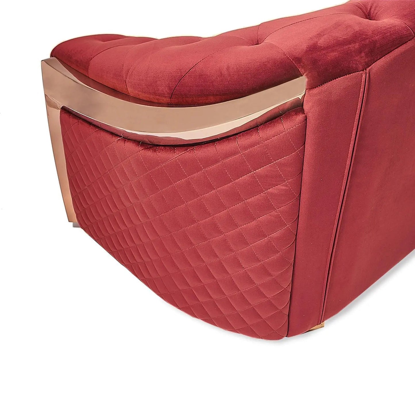 Massimo Rose Gold Sofa Set – Burgundy