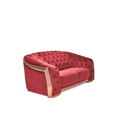 Massimo Rose Gold Sofa Set – Burgundy