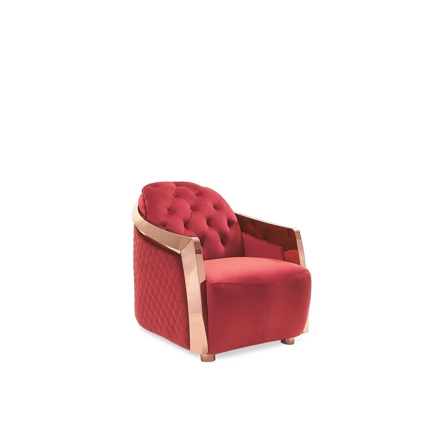 Massimo Rose Gold Sofa Set – Burgundy