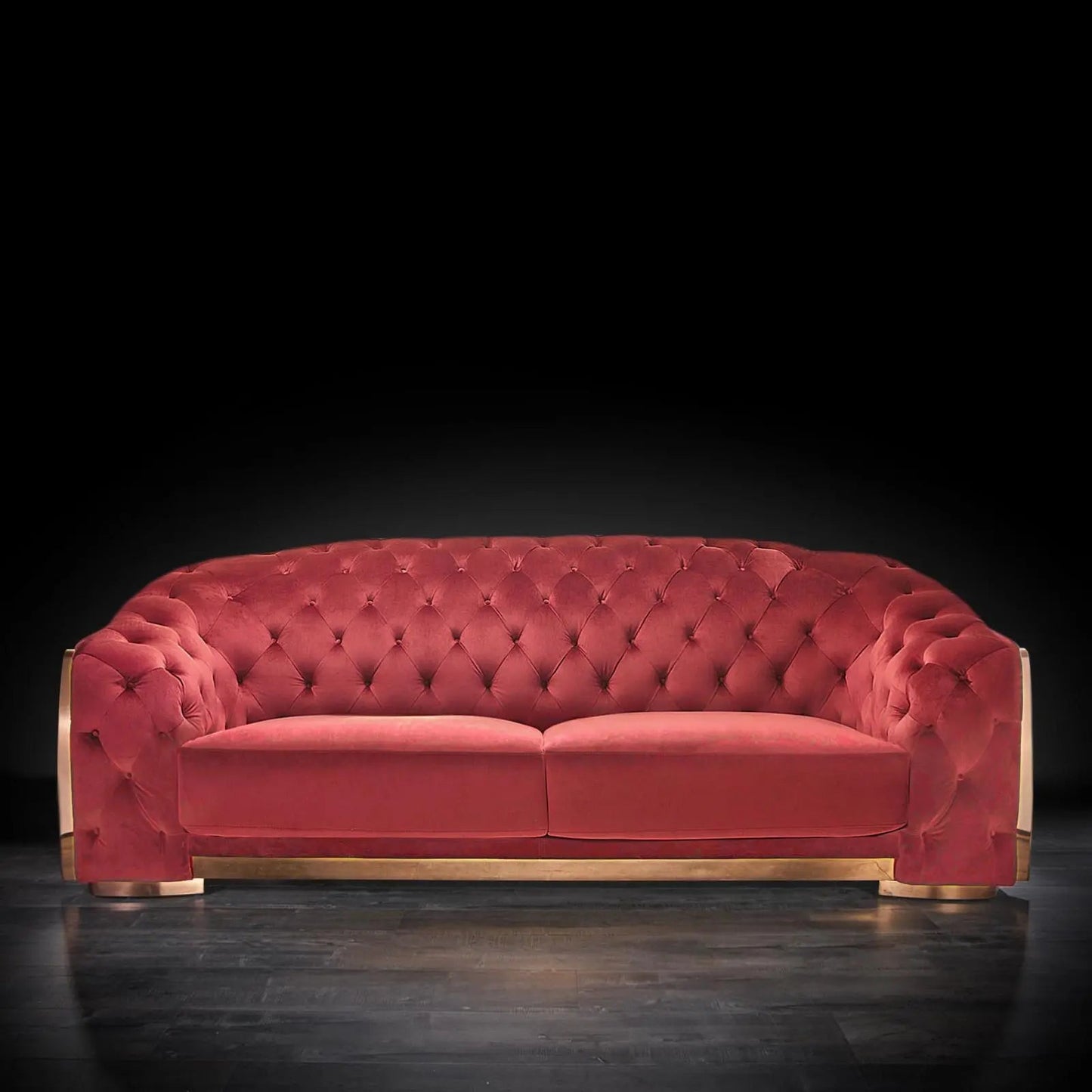 Massimo Rose Gold Sofa Set – Burgundy