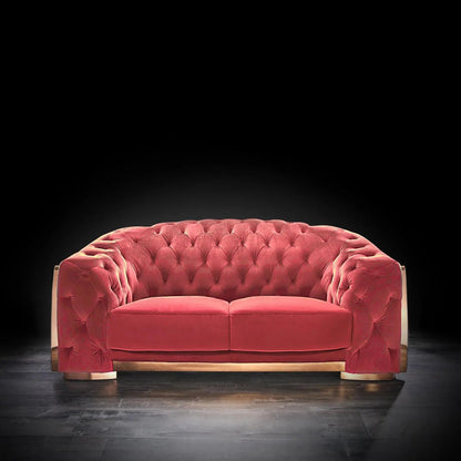 Massimo Rose Gold Sofa Set – Burgundy