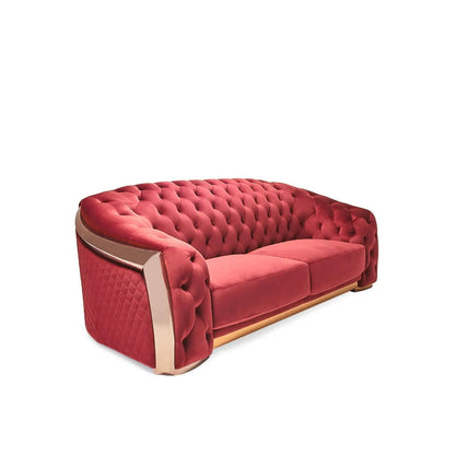 Massimo Rose Gold Sofa Set – Burgundy