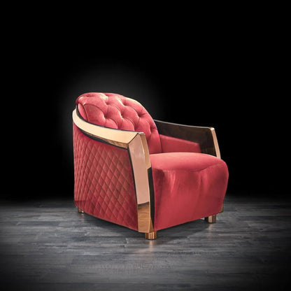 Massimo Rose Gold Sofa Set – Burgundy