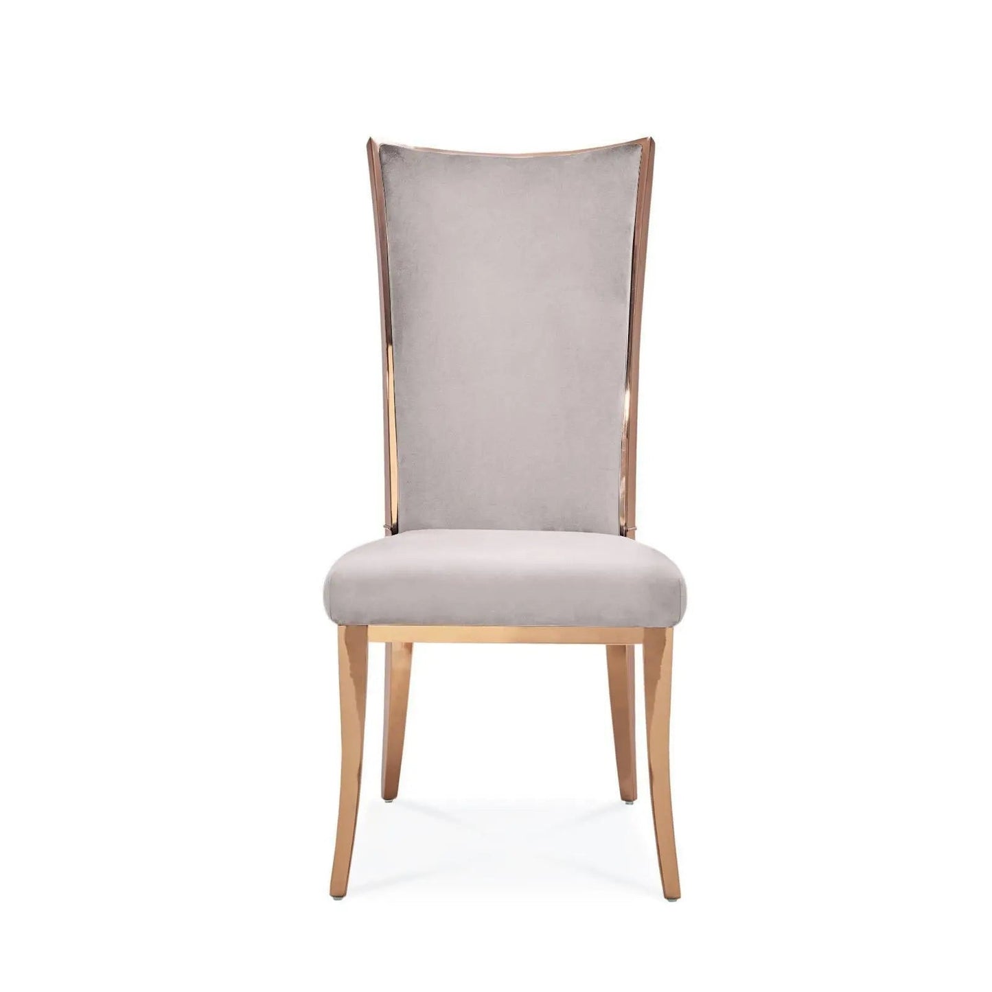 Massimo Rose Gold Polished Stainless Steel Base Taupe Dining Chair