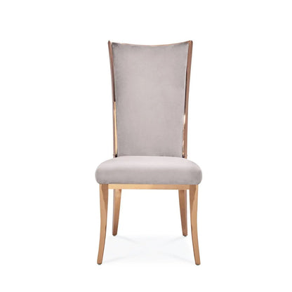 Massimo Rose Gold Polished Stainless Steel Base Taupe Dining Chair