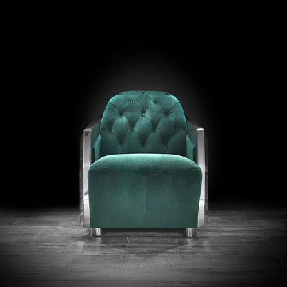 Massimo Silver Premium Sofa Set in Dark Green