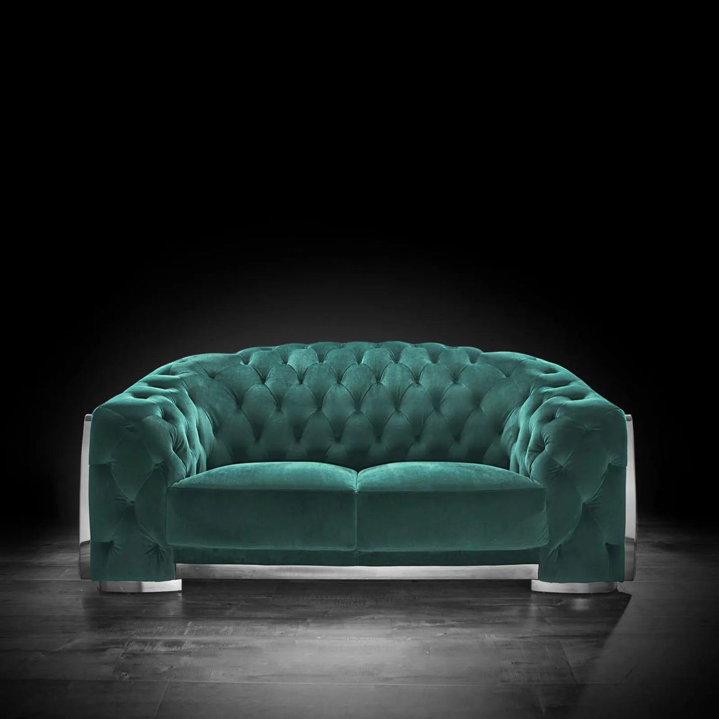 Massimo Silver Premium Sofa Set in Dark Green