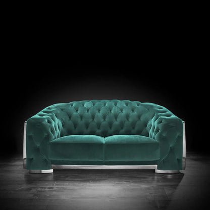 Massimo Silver Premium Sofa Set in Dark Green