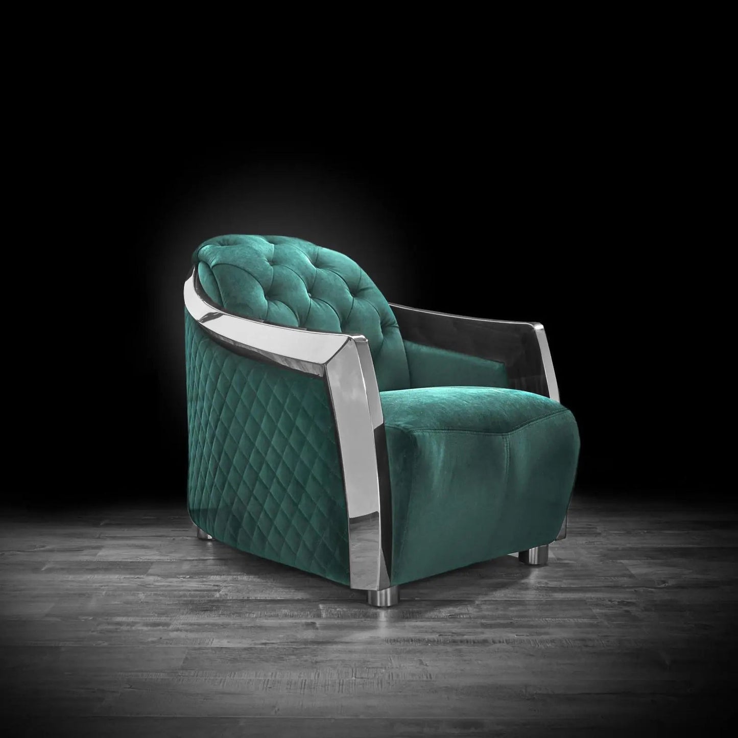 Massimo Silver Premium Sofa Set in Dark Green