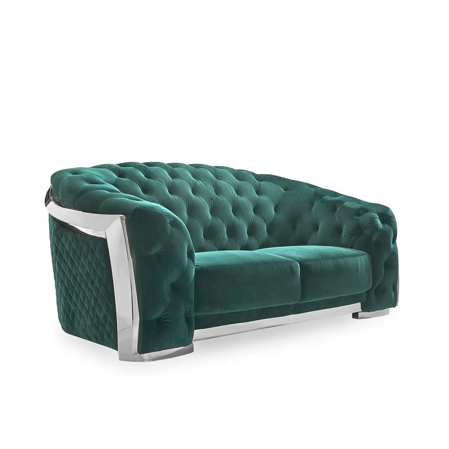 Massimo Silver Dark Green Modern Sofa Set