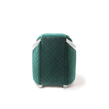 Massimo Silver Premium Sofa Set in Dark Green