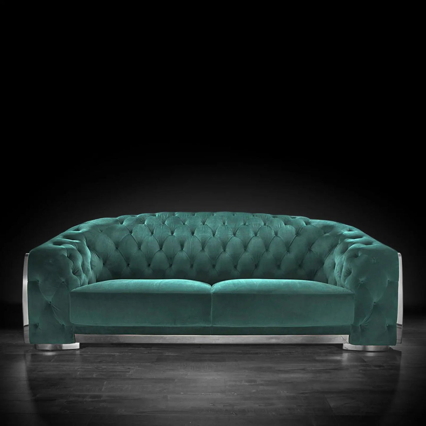 Massimo Silver Premium Sofa Set in Dark Green