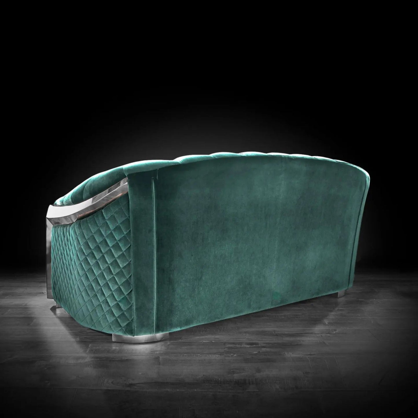 Massimo Silver Premium Sofa Set in Dark Green