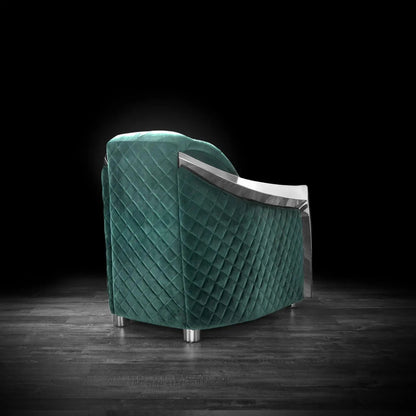 Massimo Silver Premium Sofa Set in Dark Green