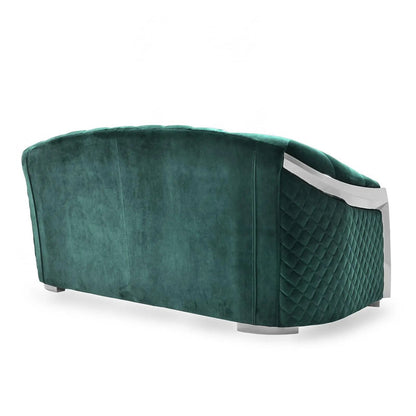Massimo Silver Premium Sofa Set in Dark Green