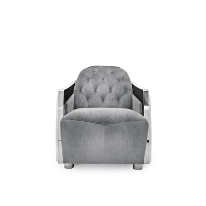 Massimo Silver Premium Sofa Set in Gray
