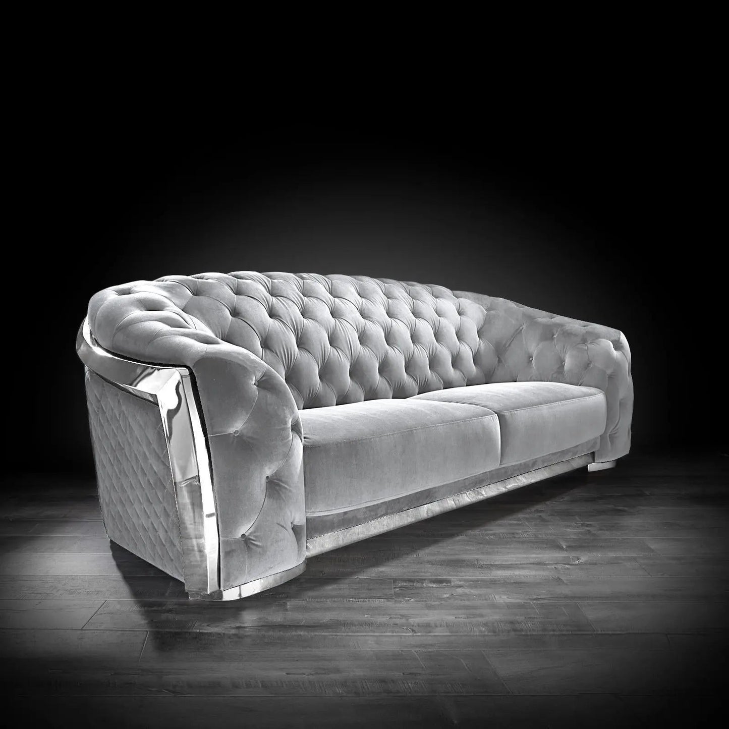 Massimo Silver Premium Sofa Set in Gray