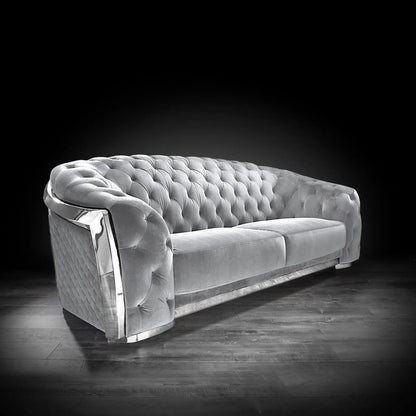 Massimo Silver Premium Sofa Set in Gray