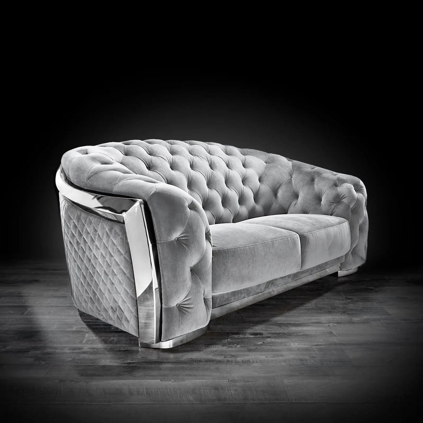 Massimo Silver Premium Sofa Set in Gray