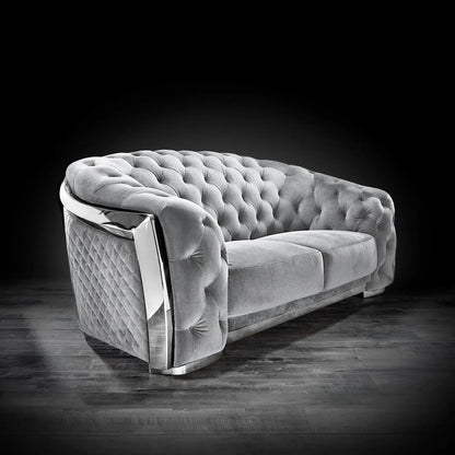 Massimo Silver Premium Sofa Set in Gray