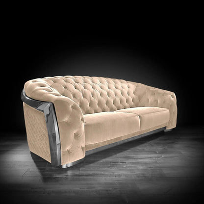 Massimo Silver Premium Sofa Set in Taupe