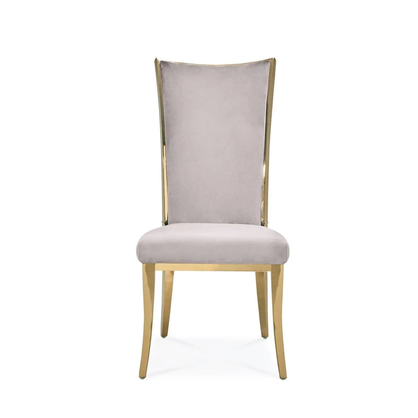 Massimo Titanium Gold Polished Stainless Steel Base Taupe Dining Chair