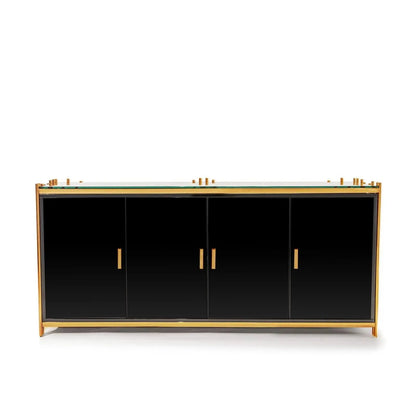 Mauris 4-Door Buffet in Brushed Titanium Gold